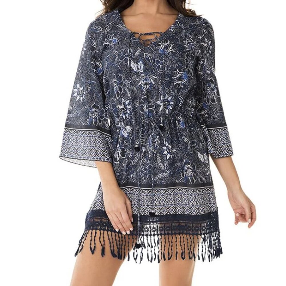 Miraclesuit Provence D’Azur Beach Cover Blue and White Size M
